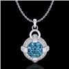 Image 1 : 1.57 ctw Fancy Intense Blue Diamond Micro Pave Necklace 18k White Gold - REF-154R5K