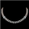 Image 1 : 31.92 ctw Aquamarine & Diamond Necklace 14K Rose Gold - REF-454W5H