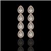 Image 1 : 5.22 ctw Pear Cut Diamond Micro Pave Earrings 18K Rose Gold - REF-727M2G