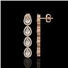 Image 2 : 5.22 ctw Pear Cut Diamond Micro Pave Earrings 18K Rose Gold - REF-727M2G