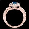 Image 2 : 1.75 ctw SI Certified Fancy Blue Diamond Halo Ring 10k Rose Gold - REF-163H6R