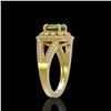 Image 3 : 2.39 ctw Certified Tourmaline & Diamond Victorian Ring 14K Yellow Gold - REF-106X5A