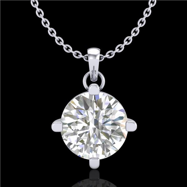 1 ctw VS/SI Diamond Solitaire Art Deco Stud Necklace 18k White Gold - REF-345N5F