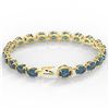 Image 3 : 36 ctw London Blue Topaz & VS/SI Diamond Micro Bracelet 14k Yellow Gold - REF-128X9A