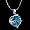 Image 3 : 1 ctw Intense Blue Diamond Art Deco Stud Necklace 18k White Gold - REF-154M5G