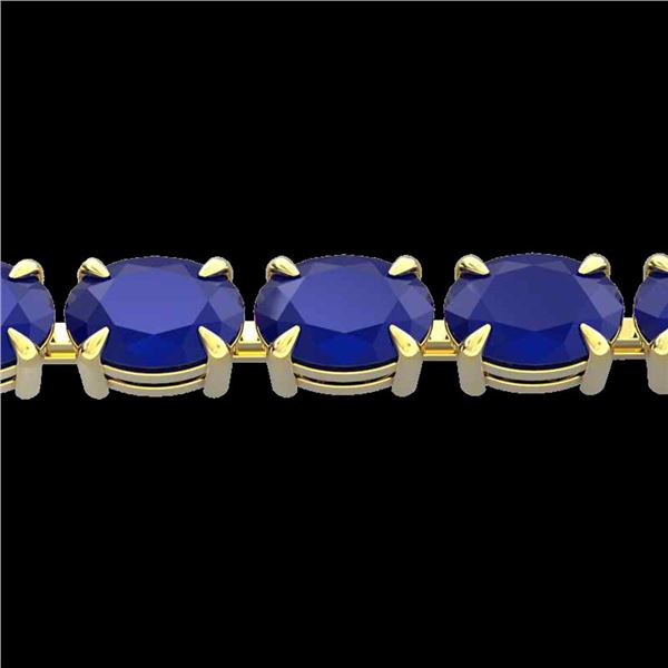 29 ctw Sapphire Eternity Designer Bracelet 14k Yellow Gold - REF-137N5F