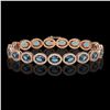 Image 1 : 14.82 ctw London Topaz & Diamond Micro Pave Halo Bracelet 10k Rose Gold - REF-263K6Y