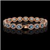 Image 2 : 14.82 ctw London Topaz & Diamond Micro Pave Halo Bracelet 10k Rose Gold - REF-263K6Y