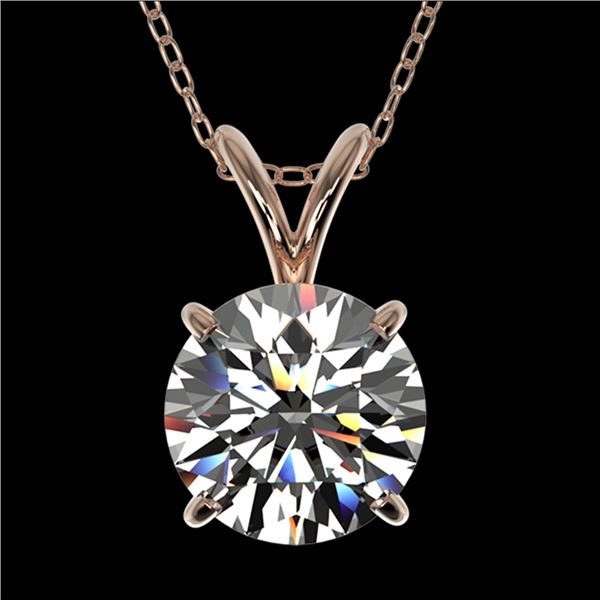 1.50 ctw Certified Quality Diamond Necklace 10k Rose Gold - REF-224K8Y