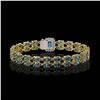 Image 3 : 17.34 ctw London Topaz & Diamond Bracelet 14K Yellow Gold - REF-236G4W
