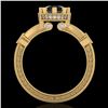 Image 3 : 1.71 ctw Fancy Black Diamond Engagment Art Deco Ring 18k Yellow Gold - REF-123X6A