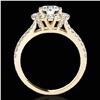 Image 2 : 2.51 ctw Certified Diamond Solitaire Halo Ring 10k Yellow Gold - REF-381K8Y
