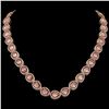 Image 1 : 41.6 ctw Morganite & Diamond Micro Pave Halo Necklace 10k Rose Gold - REF-1024R4K