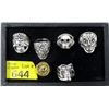 Image 1 : 6 New Biker Style Rings - Assorted Sizes
