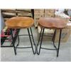 Image 1 : Pair of New 29" Stools with Black Metal Legs