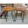 Image 1 : Pair of New 29" Stools with Black Metal Legs