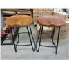 Image 1 : Pair of New 29" Stools with Black Metal Legs