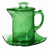 Image 1 : Fostoria Green Elegant Glass Syrup Pitcher + #1617743