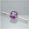 Antique Amethyst, Diamond 15kt. Gold Bar 1885 #1629395