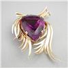 Fine Estate 18kt. Gold and Amethyst Brooch 1950#1629396