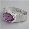 Amethyst and Diamond Bangle Bracelet C. 1960 #1629398