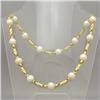 Modern Cultured Freshwater Pearl, Gold Necklace#1629399