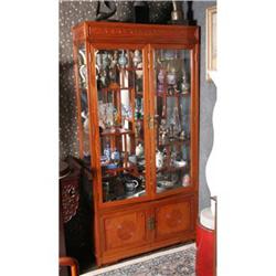 Oriental Curio China Cabinet, Hand-carved #1629615