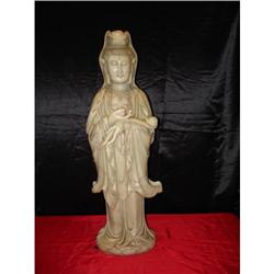 Chinese  Moon white nephrite Guanyi Figure  #1629631