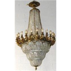 Monumental Beaded Crystal and Bronze Chandelier#1629708