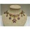 Image 1 : 18 Ct. Gold & Garnet & Pearl Necklace #1629870