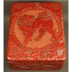 Superb Lacquered Box by Kasen, Shishi and Peony#1630056