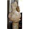 Image 1 : 19c Girl Bust Sculpture Statue Marble Pedestal #1630224