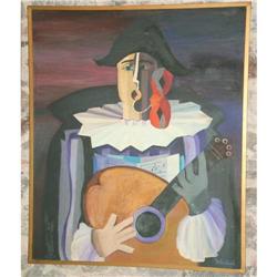 The Singing clown ,oil  painting by Carbajal  #1630288