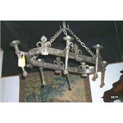 Iron Chandelier with a Pewter Finish #1630347