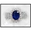 Image 1 : FINE COLOR SAPPHIRE DIAMOND RING 18K WHITE #1640382