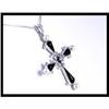 Image 1 : Classic 18K White Gold Diamond Onyx Cross #1640385