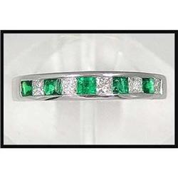 VERY FINE COLOR EMERALD DIAMOND HALF ETERNITY #1640413