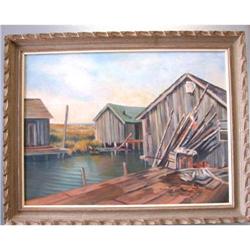 Original Oil on Canvas Coastal Maritime Scene #1640596