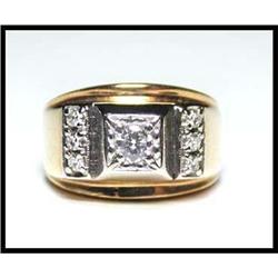 GENTLEMANS YELLOW GOLD DIAMOND RING #1640821