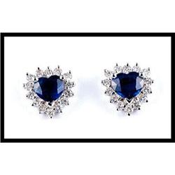 HEART SHAPE SAPPHIRE DIAMOND EARRINGS #1640823