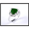 Image 1 : LOVELY 18K WHITE GOLD JADE AND DIAMOND RING #1640832