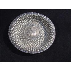 Antique European silver round tray #1640935