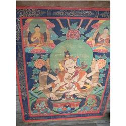 Antique Tibetan tangka painted on canvas #1640948