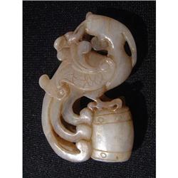 18th. century white jade carving in shape of #1640959