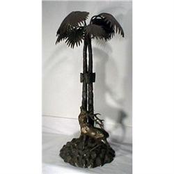 19th Century Deer & Palm Tree Sculpture  #1641045