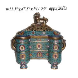 Vintage Chinese Bronze Cloisonné Incense Burner#1641176