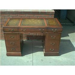 Gorgeous Mahogany Leather Top Desk #1652443