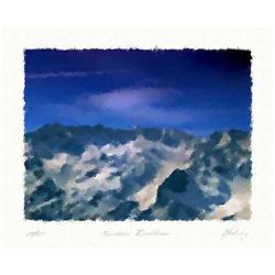 "Mountains equilibrium" Author's lithograph #1652523