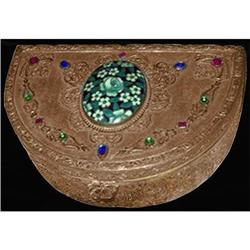 Empire Art Gold Ormolu Enamel Glass Jeweled Box#1652680