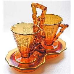 Cambridge DEcagon CLEO Sugar, Creamer, Tray Set#1652697